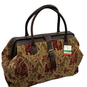 Neiman Marcus Womens Doctor Bag Vintage Italian Tapestry Vintage Bag NWT